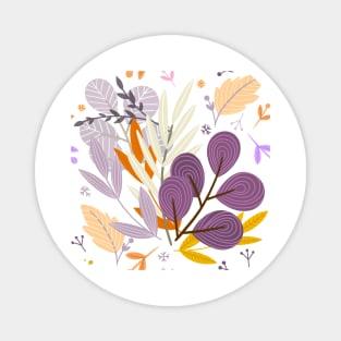 illustration of abstract colored flower with closed opened blossom Magnet